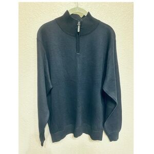 True Rock Men’s Navy Quarter Zip Pull Over Sweater - Size L